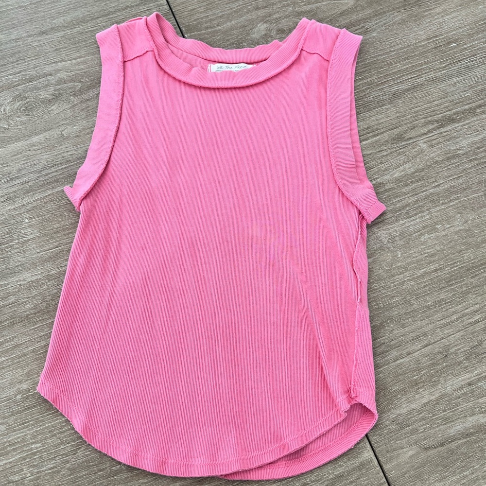 We The Free Pink Muscle Tee Vibrant Soft Casual